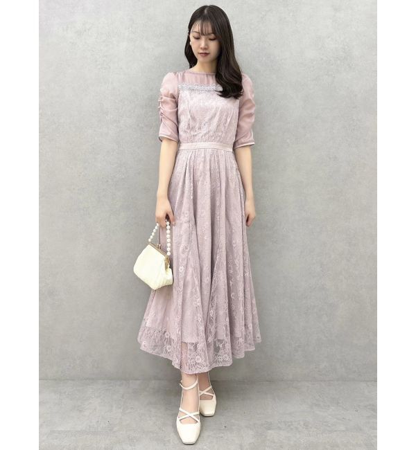 dazzlin「チュールレースベアコンビドレス」|ワンピース|