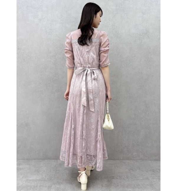 dazzlin「チュールレースベアコンビドレス」|ワンピース|