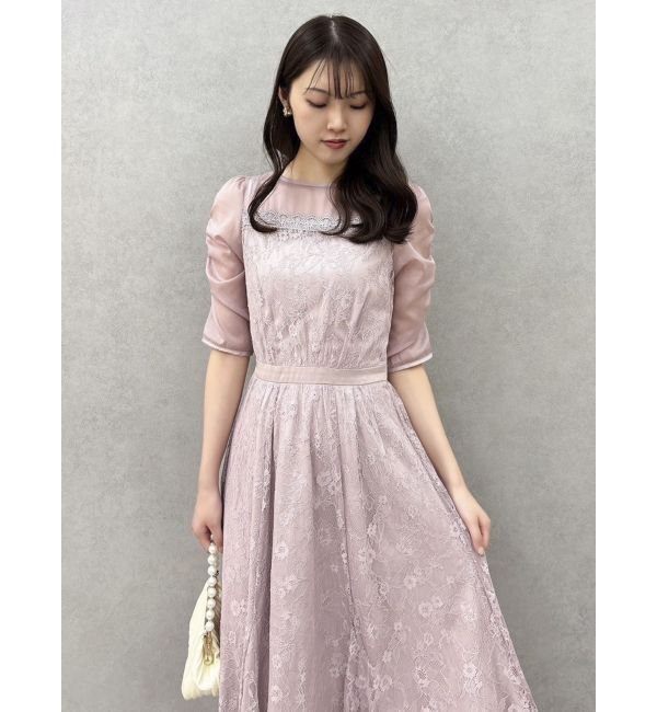 dazzlin「チュールレースベアコンビドレス」|ワンピース|