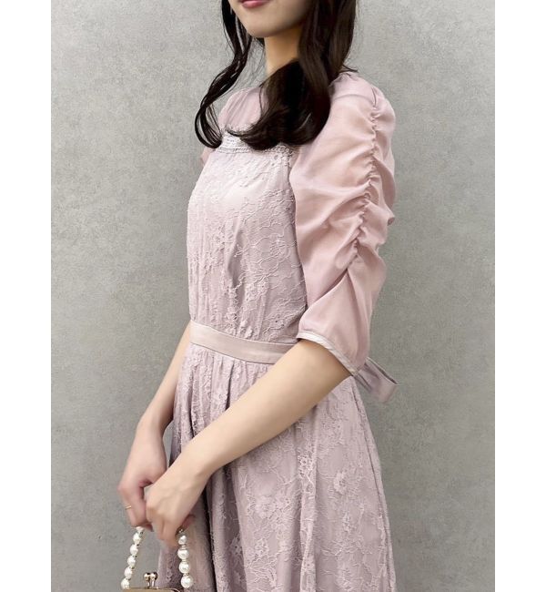 dazzlin「チュールレースベアコンビドレス」|ワンピース|