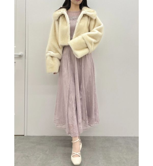 dazzlin「チュールレースベアコンビドレス」|ワンピース|