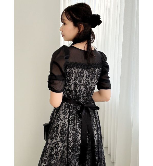 dazzlin「チュールレースベアコンビドレス」|ワンピース|