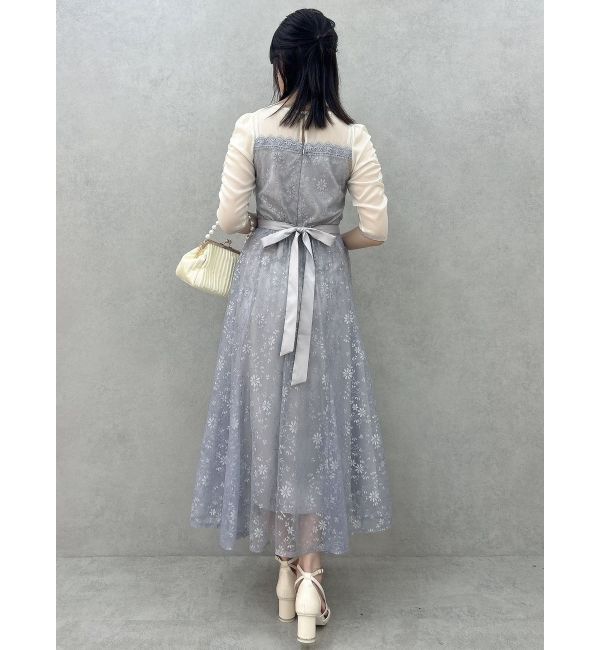 dazzlin「チュールレースベアコンビドレス」|ワンピース|
