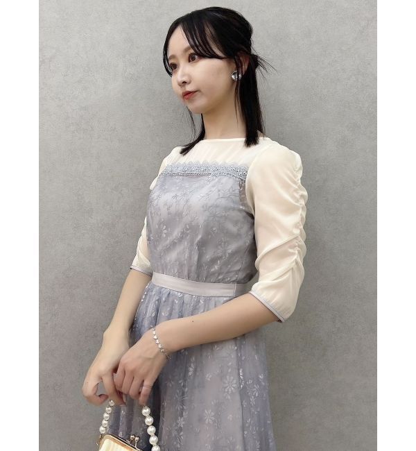 dazzlin「チュールレースベアコンビドレス」|ワンピース|