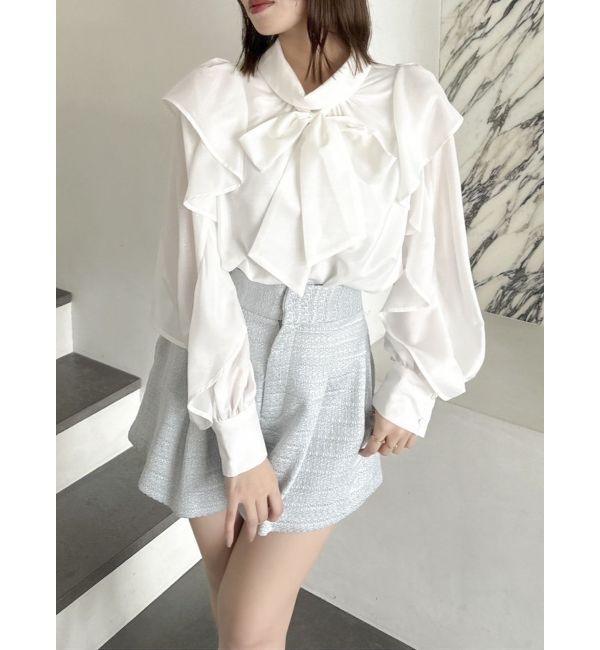 dazzlin「フリルリボン2WAY長袖ブラウス」|シャツ・ブラウス|