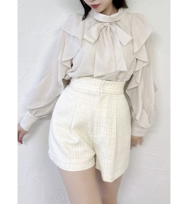 dazzlin「フリルリボン2WAY長袖ブラウス」|シャツ・ブラウス|アイボリー