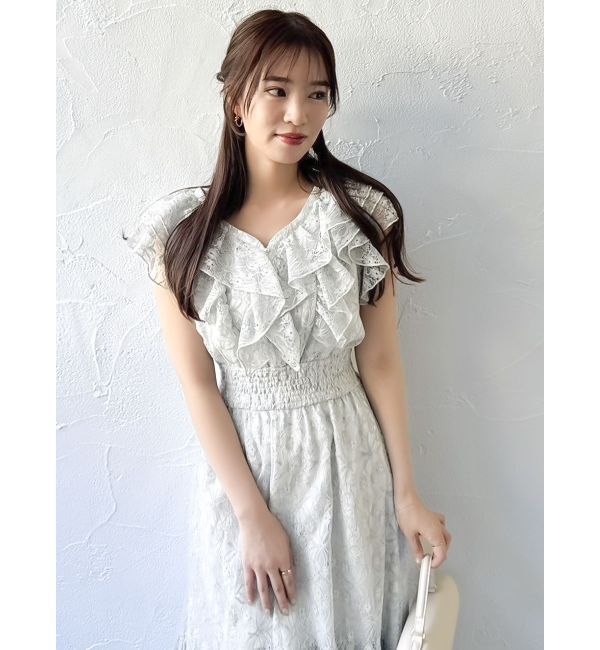 dazzlin「【WEB限定】バックリボンレースノースリワンピース」|ワンピース|