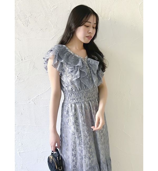 dazzlin「【WEB限定】バックリボンレースノースリワンピース」|ワンピース|