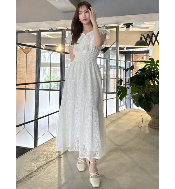 dazzlin「【WEB限定】バックリボンレースノースリワンピース」|ワンピース|