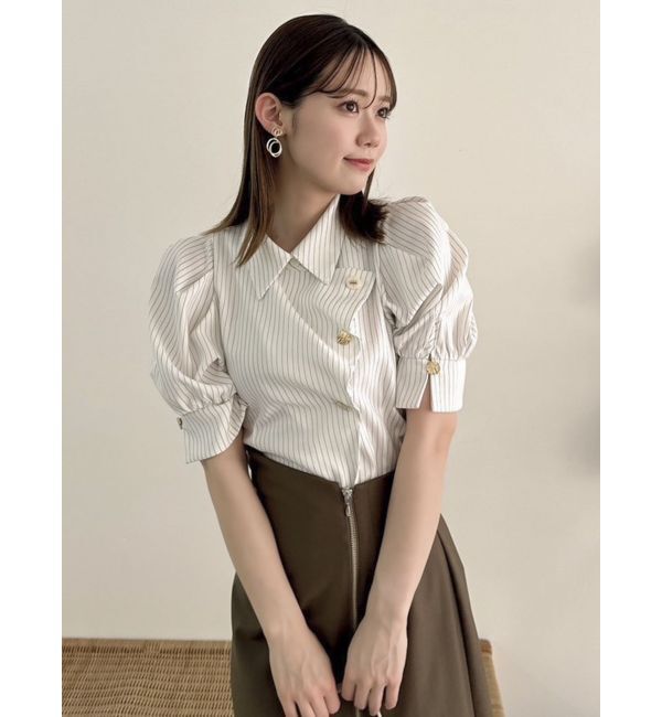 dazzlin「【再生産/新色登場】マルチボタンデザインブラウス」|シャツ・ブラウス|