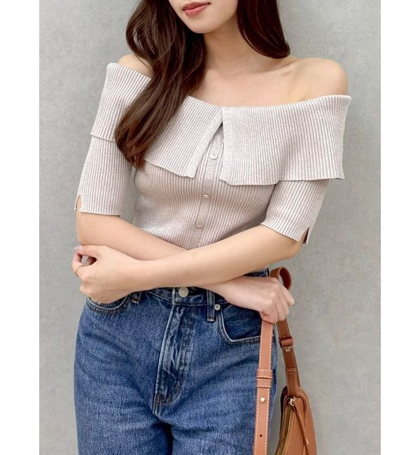 dazzlin「2WAYボタンオフショルニットトップス」|ニット・セーター|