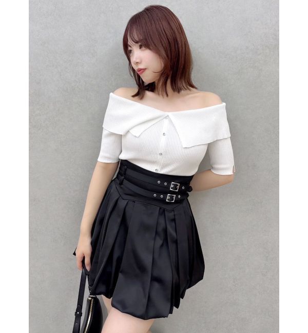 dazzlin「2WAYボタンオフショルニットトップス」|ニット・セーター|