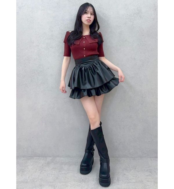 dazzlin「2WAYボタンオフショルニットトップス」|ニット・セーター|