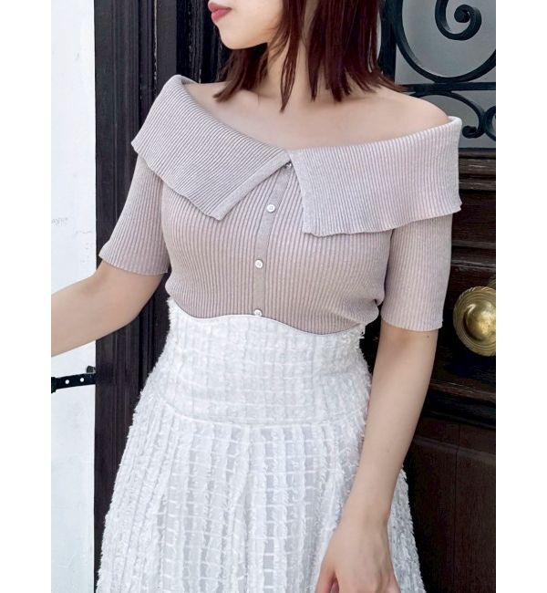 dazzlin「2WAYボタンオフショルニットトップス」|ニット・セーター|