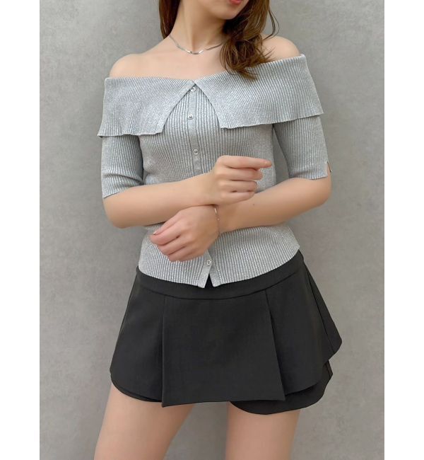 dazzlin「2WAYボタンオフショルニットトップス」|ニット・セーター|