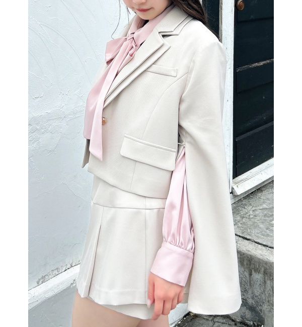 dazzlin「【セットアップ対応】テーラーショートジャケット」|テーラードジャケット|アイボリー