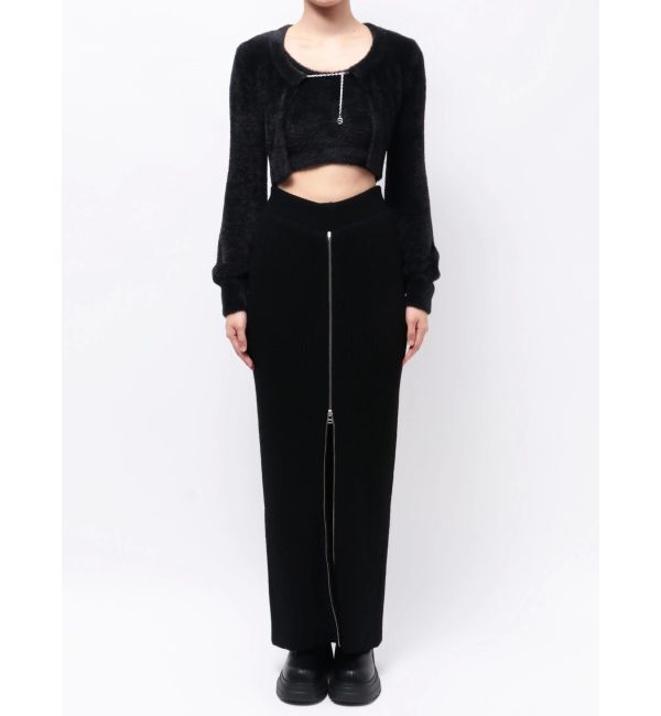 EMODA「ジップマキシリブスカート」|スカート|