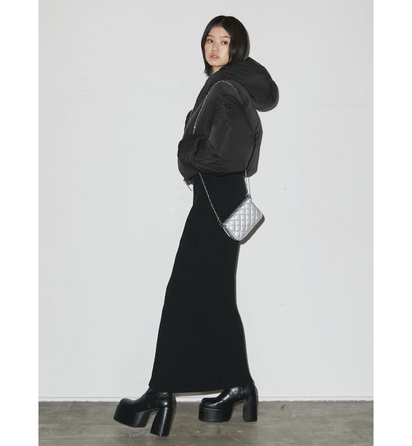 EMODA「ジップマキシリブスカート」|スカート|