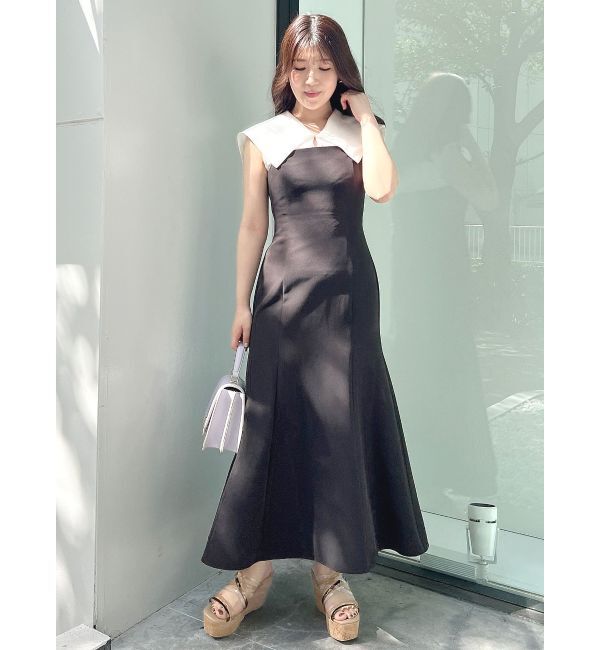 MERCURYDUO「シャツドッキング配色ノースリワンピース」|ワンピース|