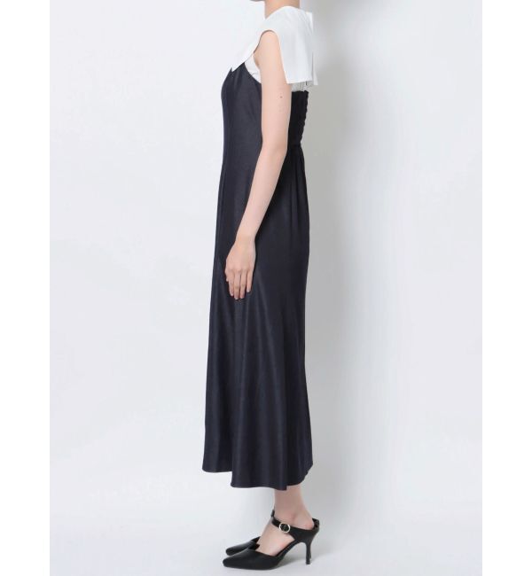 MERCURYDUO「シャツドッキング配色ノースリワンピース」|ワンピース|