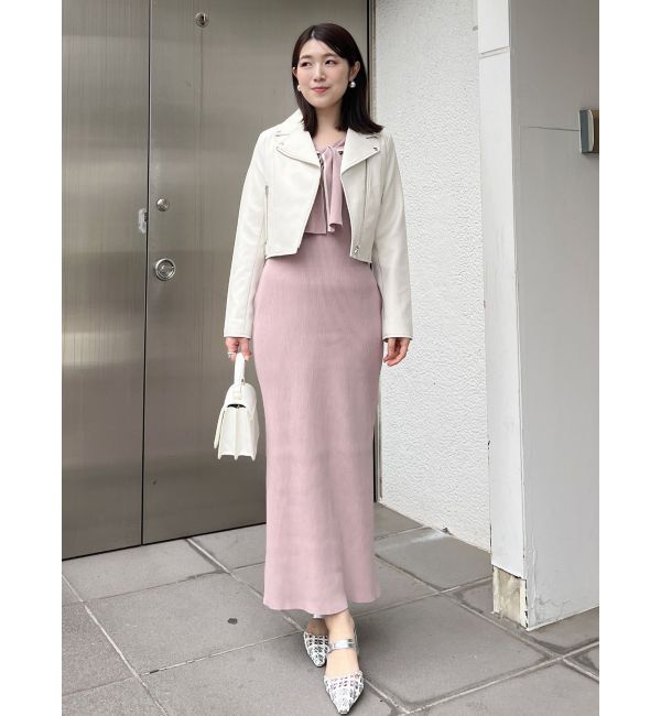 MERCURYDUO「ショートトップスセット配色ニットワンピース」|ワンピース|