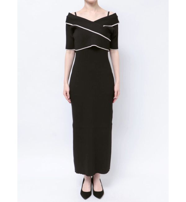 MERCURYDUO「ショートトップスセット配色ニットワンピース」|ワンピース|