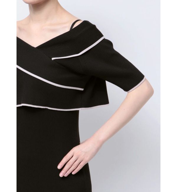 MERCURYDUO「ショートトップスセット配色ニットワンピース」|ワンピース|