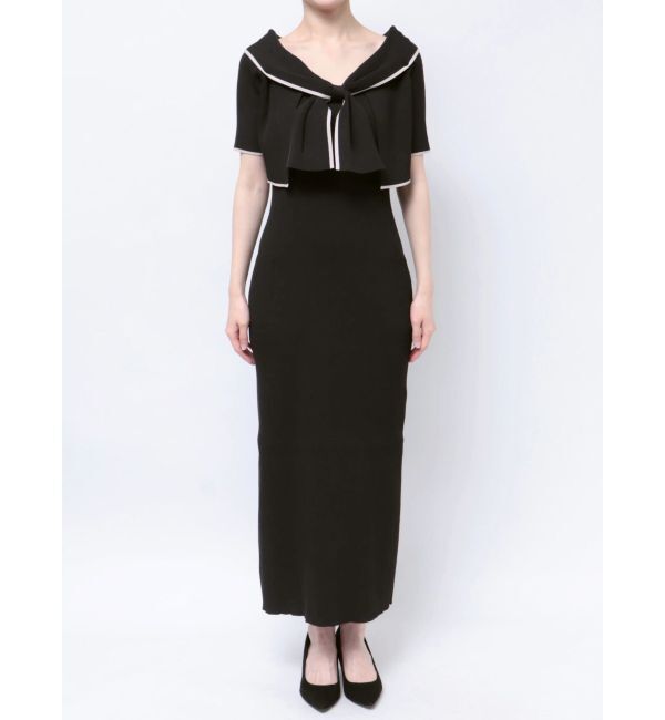 MERCURYDUO「ショートトップスセット配色ニットワンピース」|ワンピース|