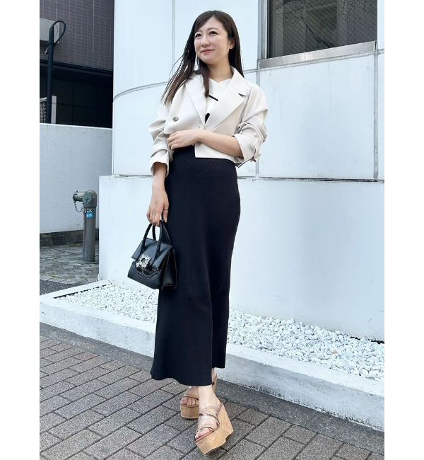 MERCURYDUO「ショートトップスセット配色ニットワンピース」|ワンピース|