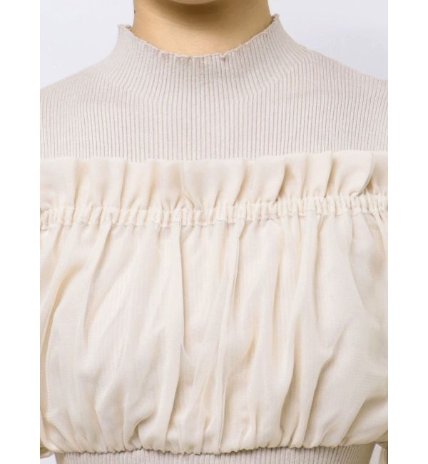 MERCURYDUO「異素材ドッキングオフショルニットワンピース」|ワンピース|