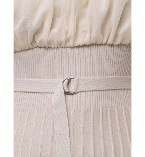MERCURYDUO「異素材ドッキングオフショルニットワンピース」|ワンピース|