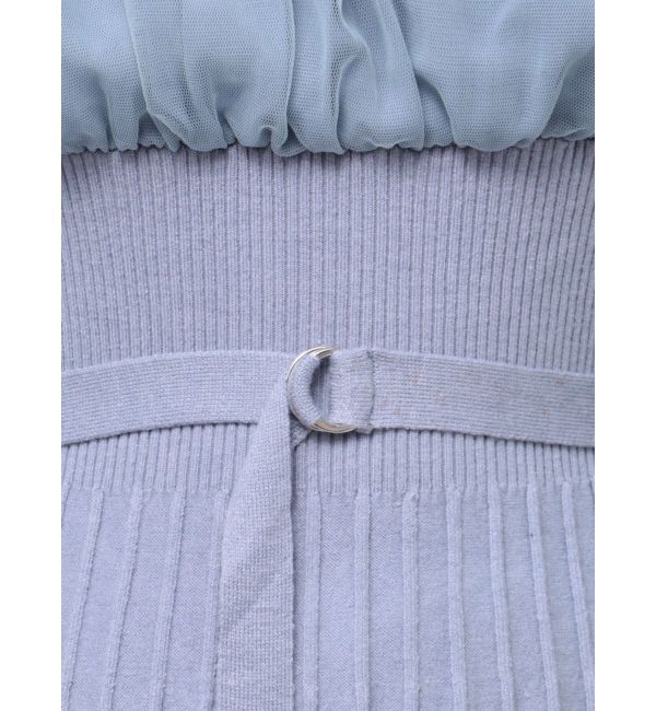 MERCURYDUO「異素材ドッキングオフショルニットワンピース」|ワンピース|