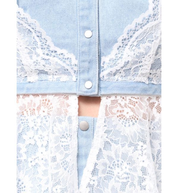 MERCURYDUO「レースレイヤードデニムトップス」|シャツ・ブラウス|