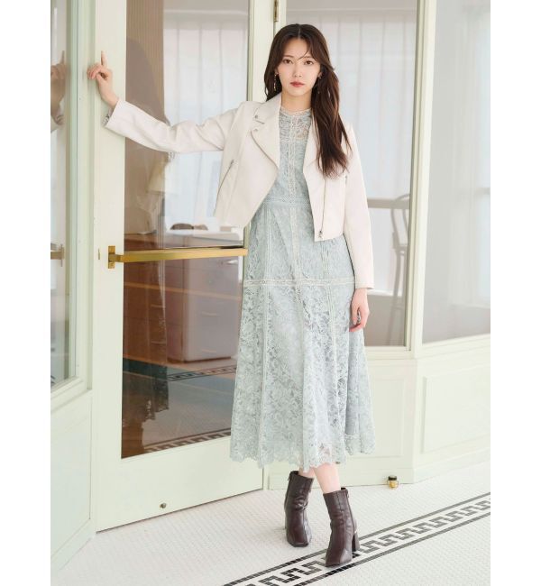 MERCURYDUO「レースハイネックワンピース」|ワンピース|