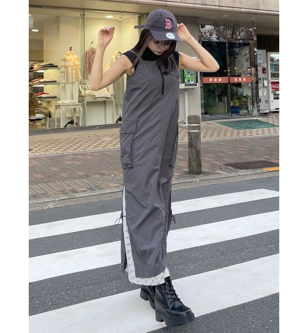 MURUA「メッシュロゴカーゴワンピース」|ワンピース|