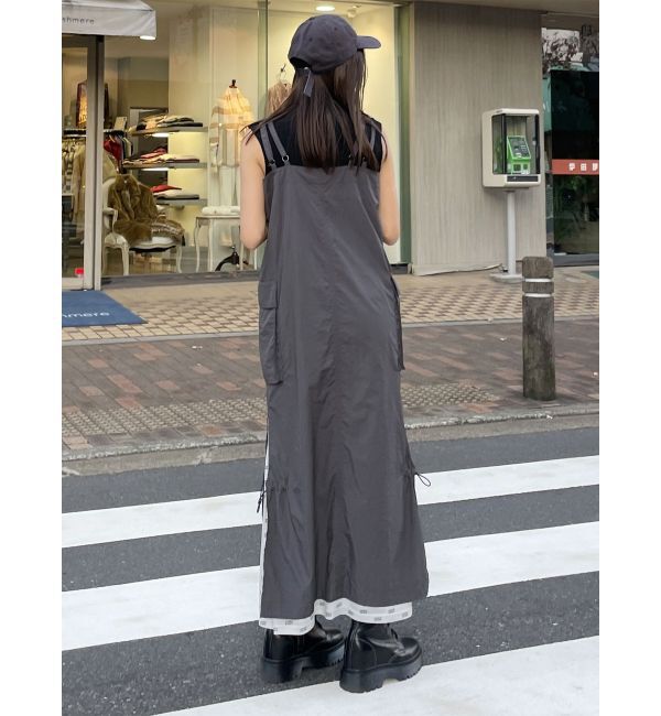 MURUA「メッシュロゴカーゴワンピース」|ワンピース|