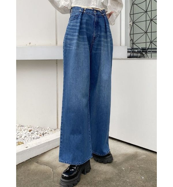 MURUA「ウエストアジャストワイドデニム」|デニム|