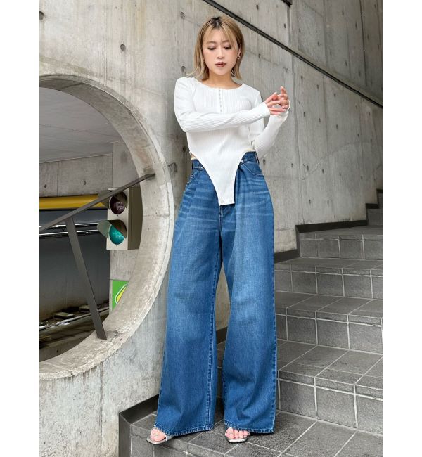 MURUA「ウエストアジャストワイドデニム」|デニム|