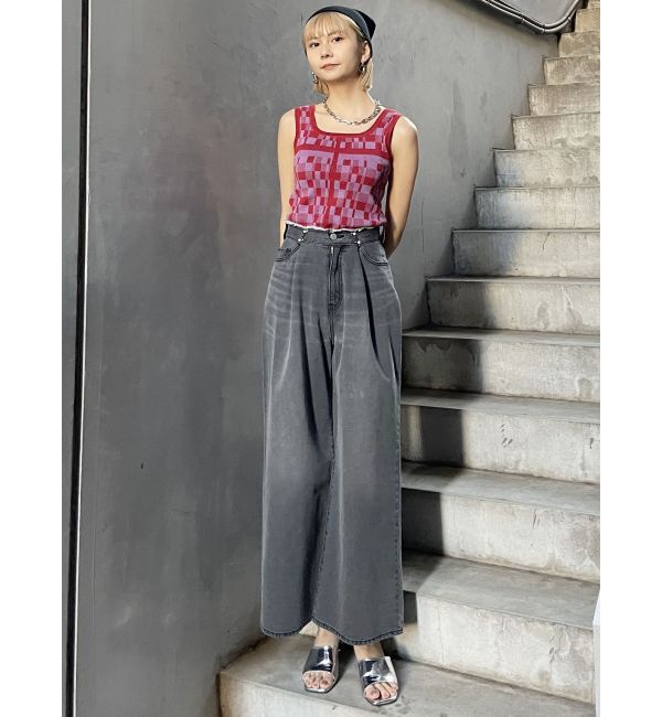 MURUA「ウエストアジャストワイドデニム」|デニム|
