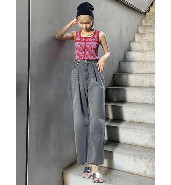 MURUA「ウエストアジャストワイドデニム」|デニム|