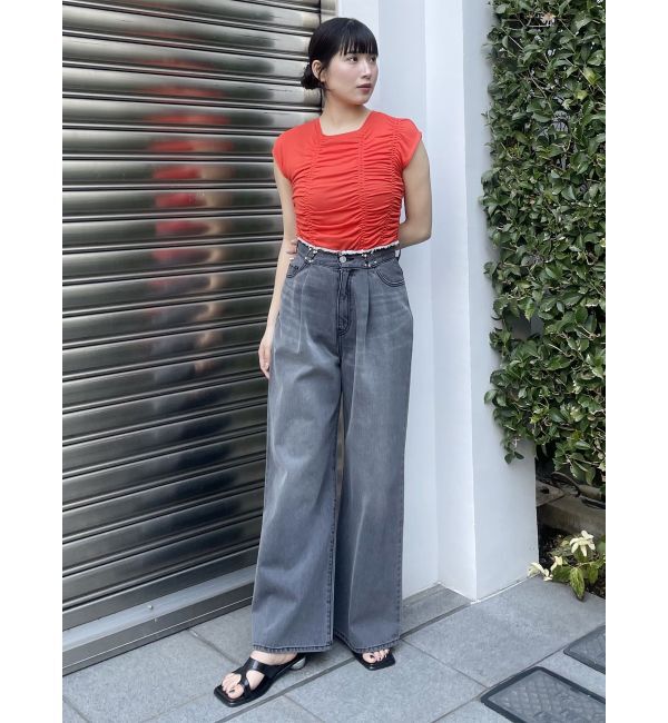 MURUA「ウエストアジャストワイドデニム」|デニム|