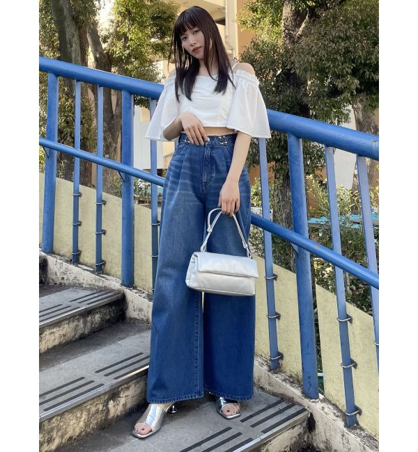 MURUA「ウエストアジャストワイドデニム」|デニム|