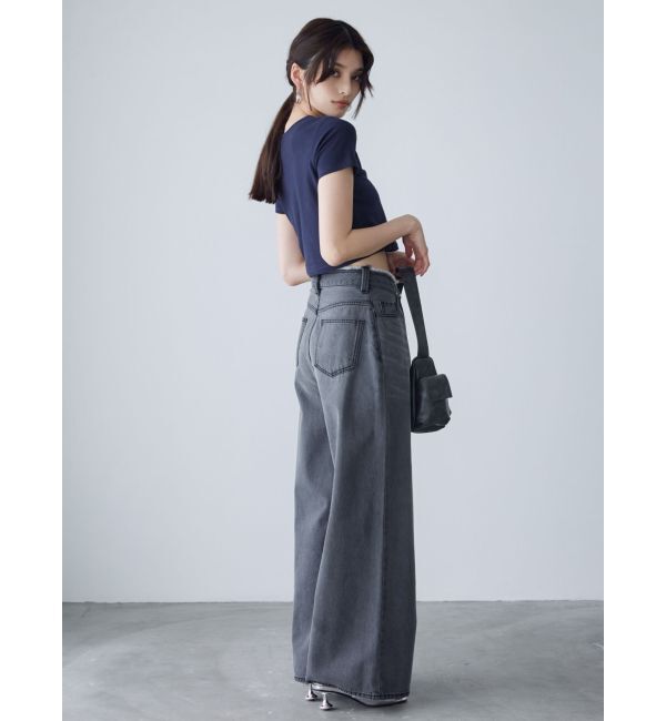 MURUA「ウエストアジャストワイドデニム」|デニム|