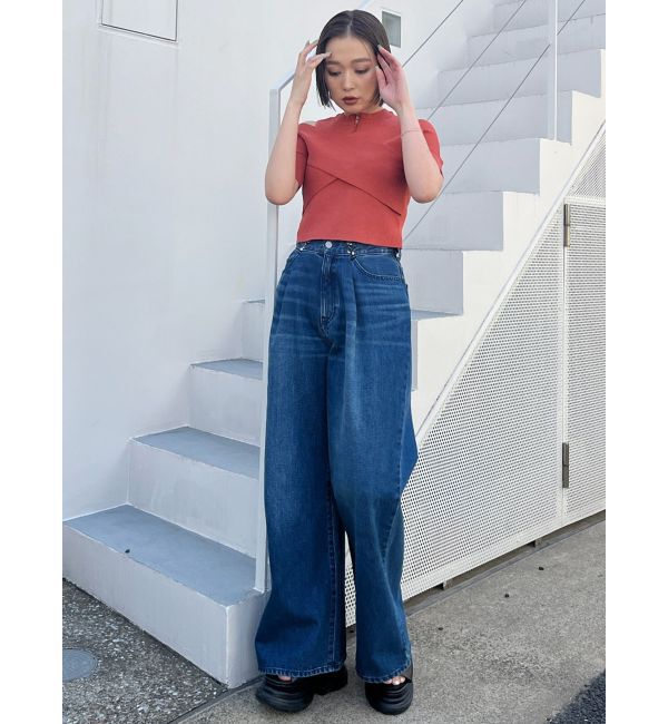 MURUA「ウエストアジャストワイドデニム」|デニム|