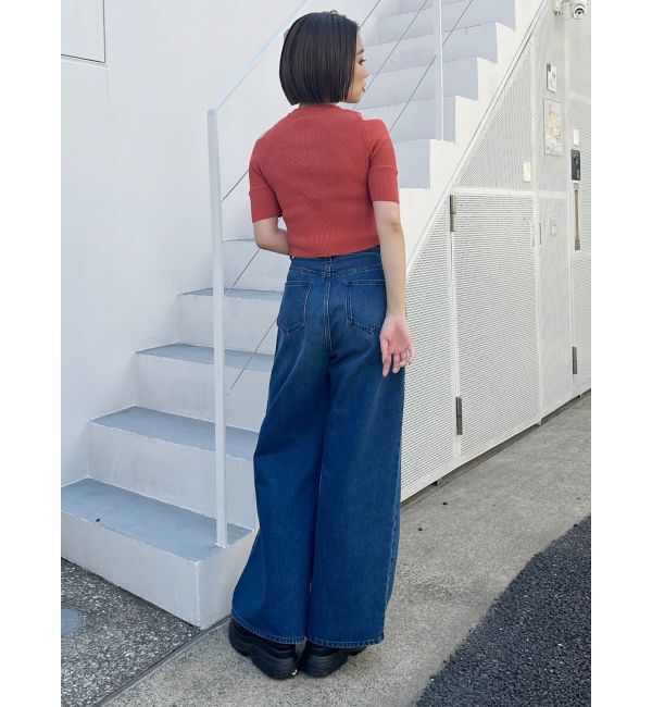 MURUA「ウエストアジャストワイドデニム」|デニム|