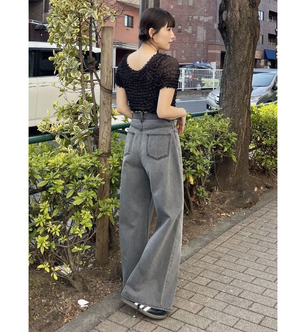 MURUA「ウエストアジャストワイドデニム」|デニム|