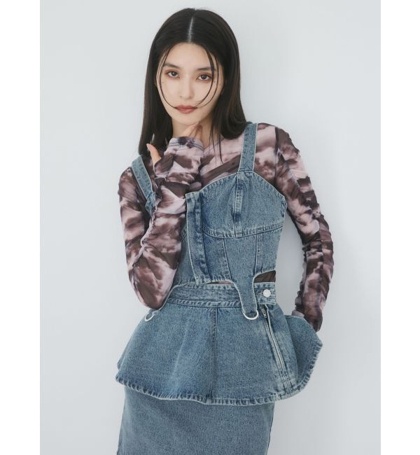 MURUA「シャーリングチュールトップス」|Tシャツ・カットソー|