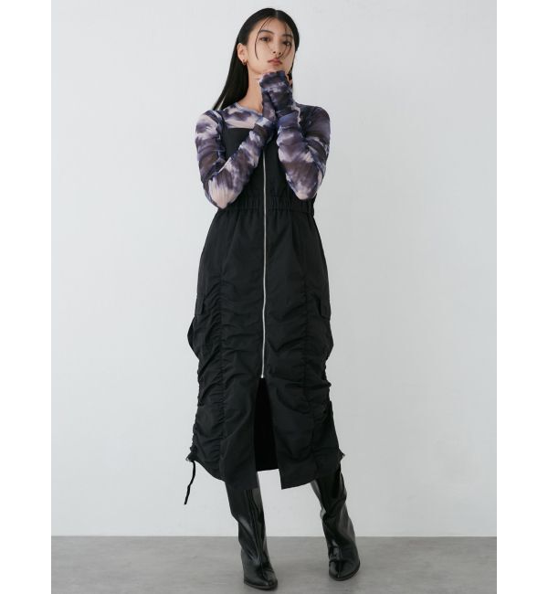 MURUA「シャーリングチュールトップス」|Tシャツ・カットソー|