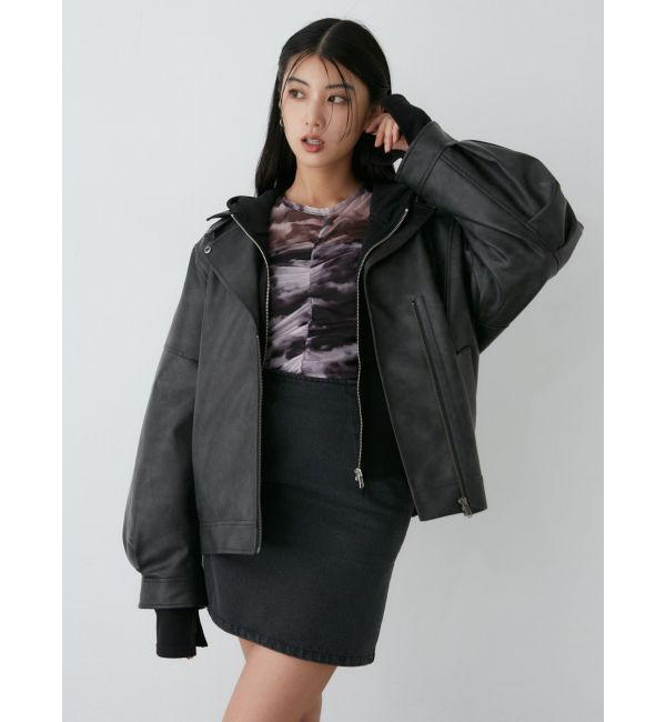 MURUA「シャーリングチュールトップス」|Tシャツ・カットソー|