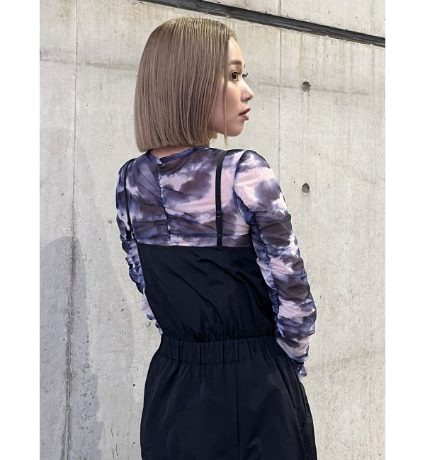 MURUA「シャーリングチュールトップス」|Tシャツ・カットソー|